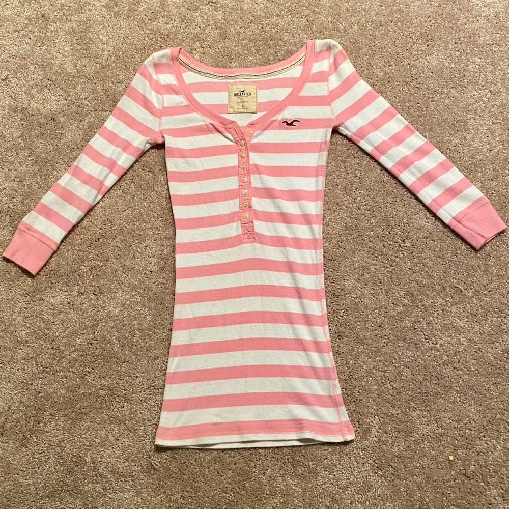 Hollister Stretch Quarter Sleeve Shirt